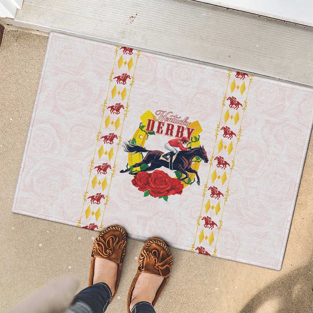 Kentucky Horse Racing Rubber Doormat Rose Floral