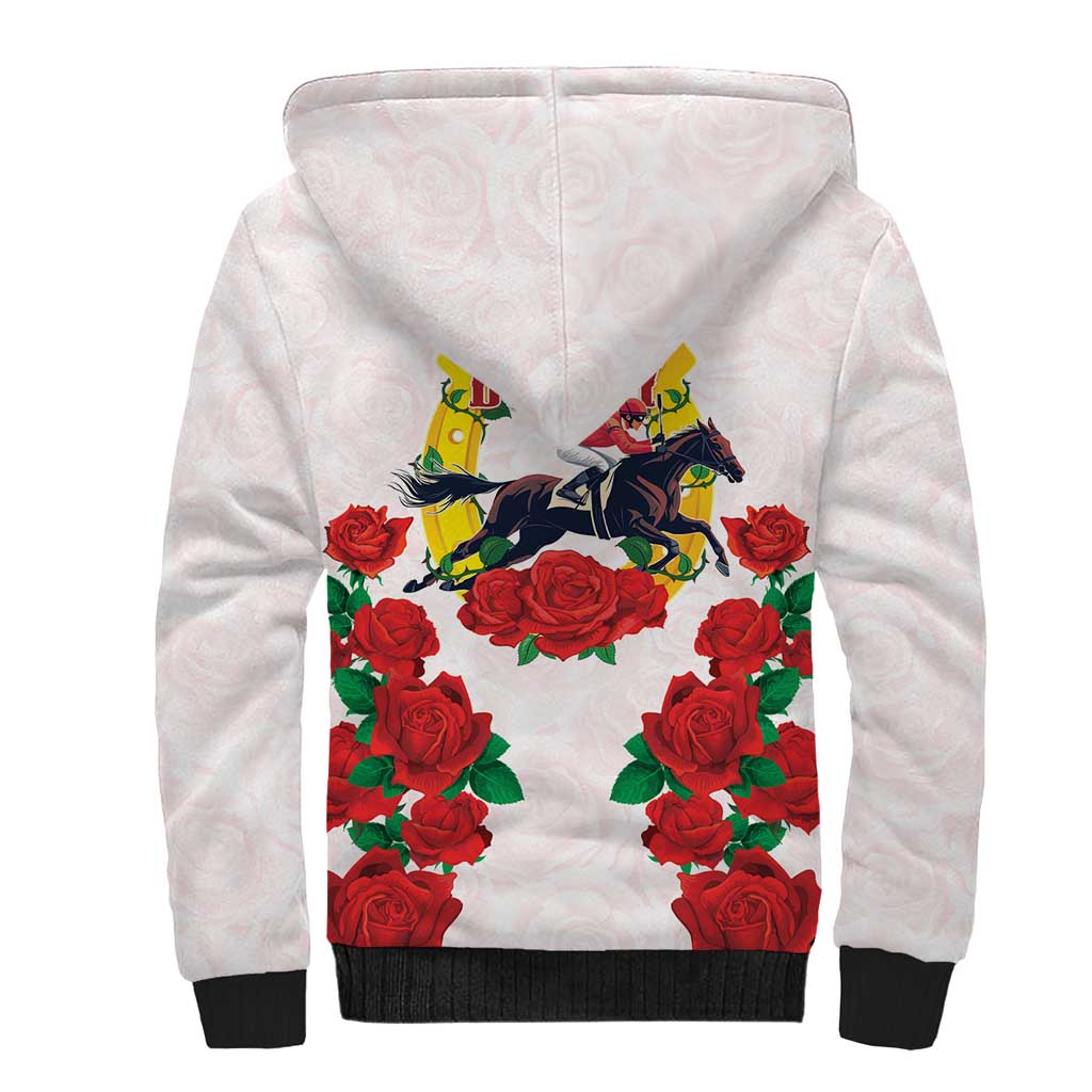 Kentucky Horse Racing Sherpa Hoodie Rose Floral