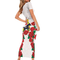 Kentucky Horse Racing Short Sleeve Bodycon Dress Rose Floral