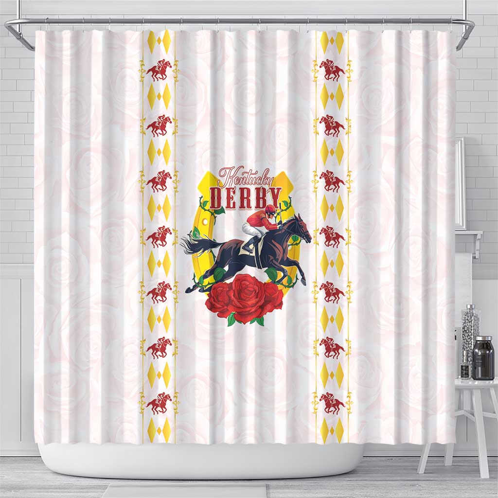 Kentucky Horse Racing Shower Curtain Rose Floral