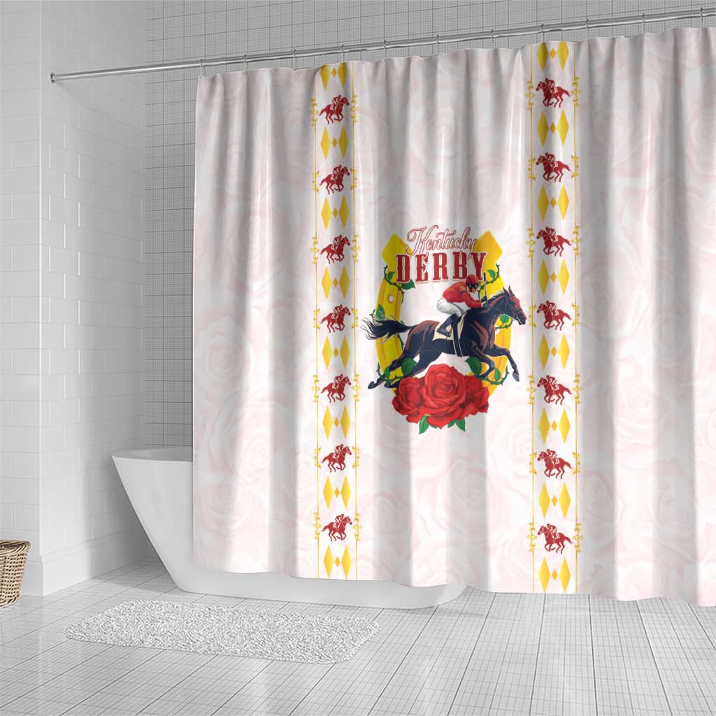 Kentucky Horse Racing Shower Curtain Rose Floral