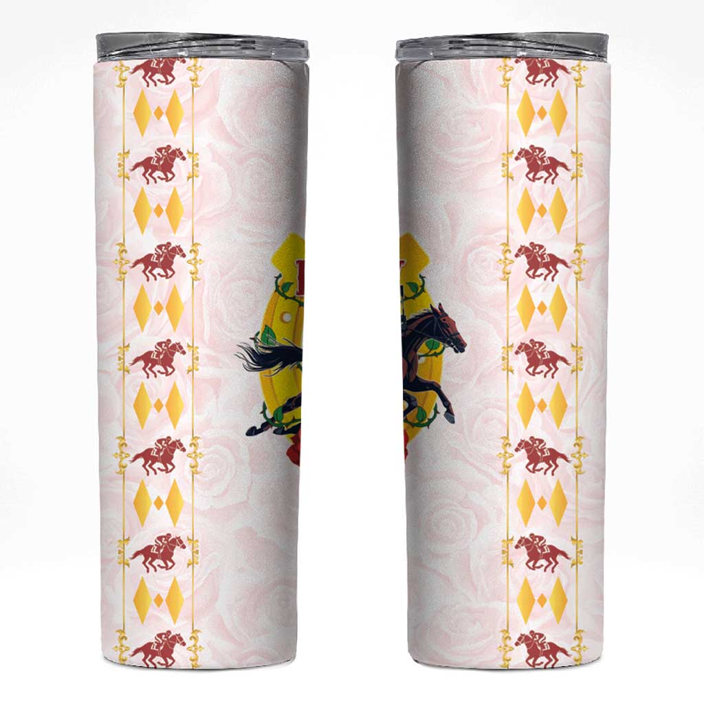 Kentucky Horse Racing Skinny Tumbler Rose Floral