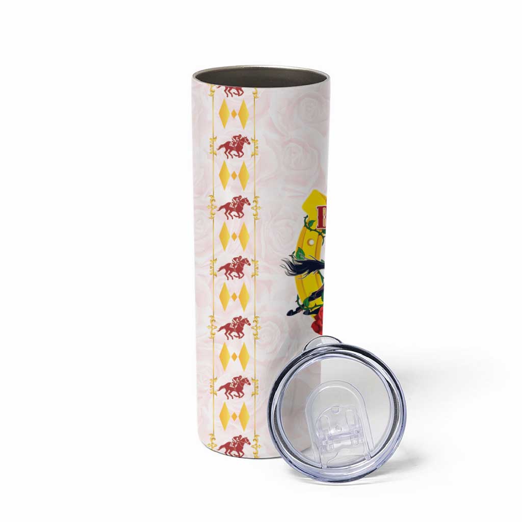 Kentucky Horse Racing Skinny Tumbler Rose Floral