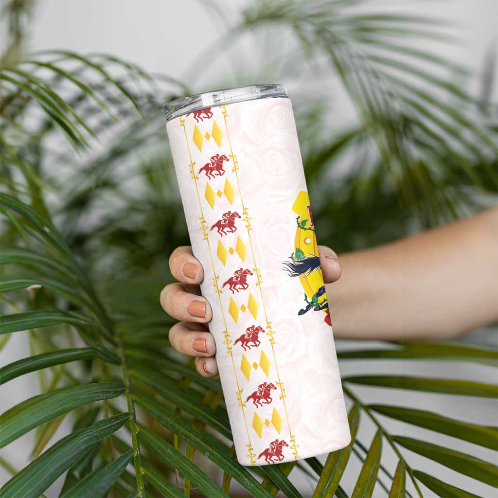 Kentucky Horse Racing Skinny Tumbler Rose Floral
