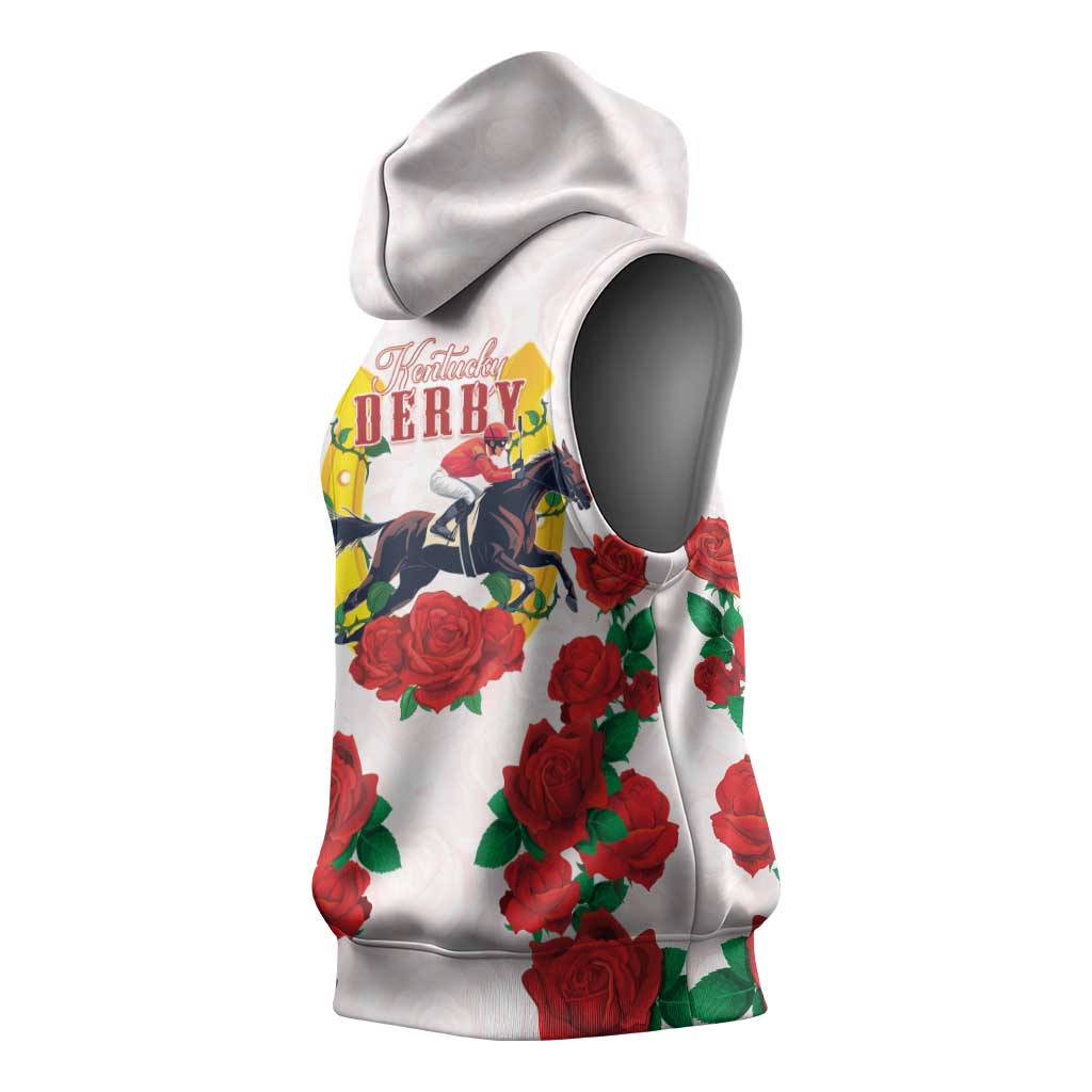 Kentucky Horse Racing Sleeveless Hoodie Rose Floral