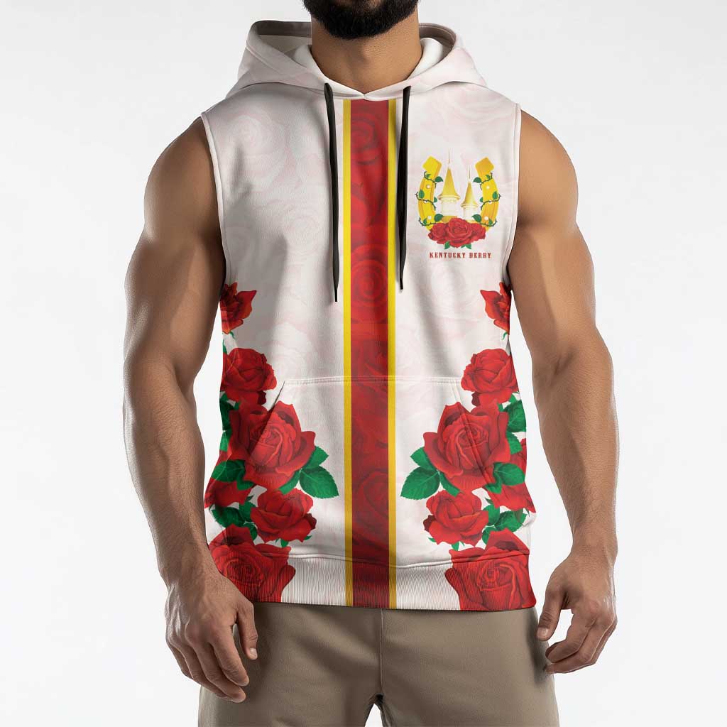Kentucky Horse Racing Sleeveless Hoodie Rose Floral