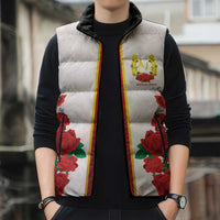 Kentucky Horse Racing Sleeveless Puffer Jacket Rose Floral