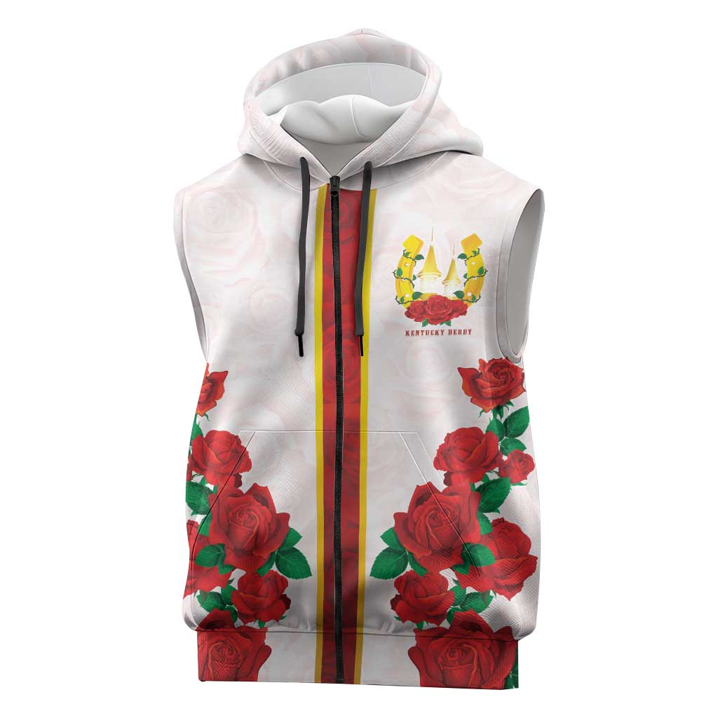 Kentucky Horse Racing Sleeveless Zip Hoodie Rose Floral