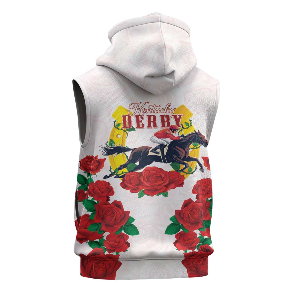 Kentucky Horse Racing Sleeveless Zip Hoodie Rose Floral