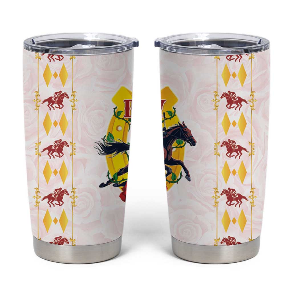 Kentucky Horse Racing Tumbler Cup Rose Floral