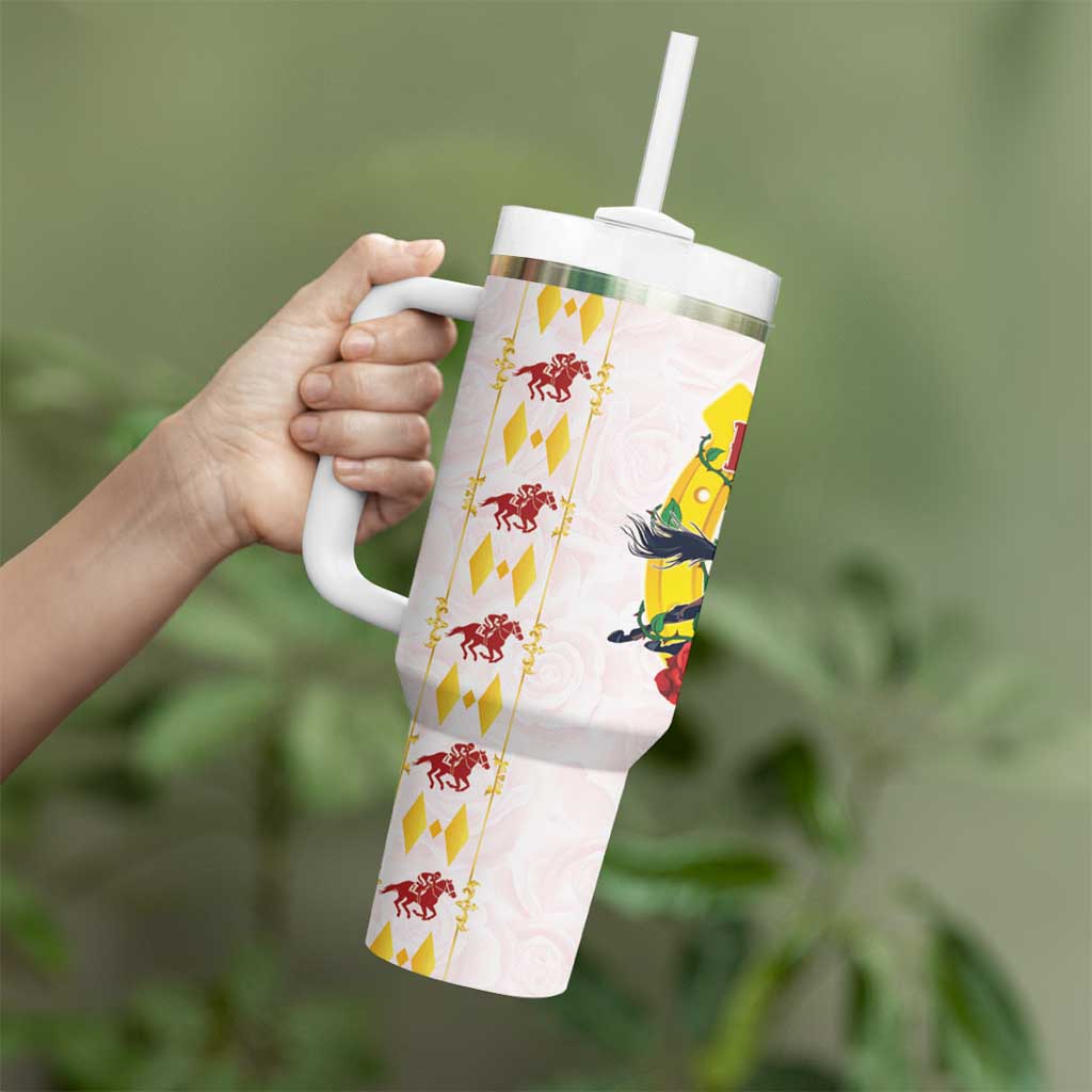 Kentucky Horse Racing Tumbler With Handle Rose Floral