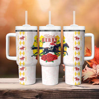 Kentucky Horse Racing Tumbler With Handle Rose Floral