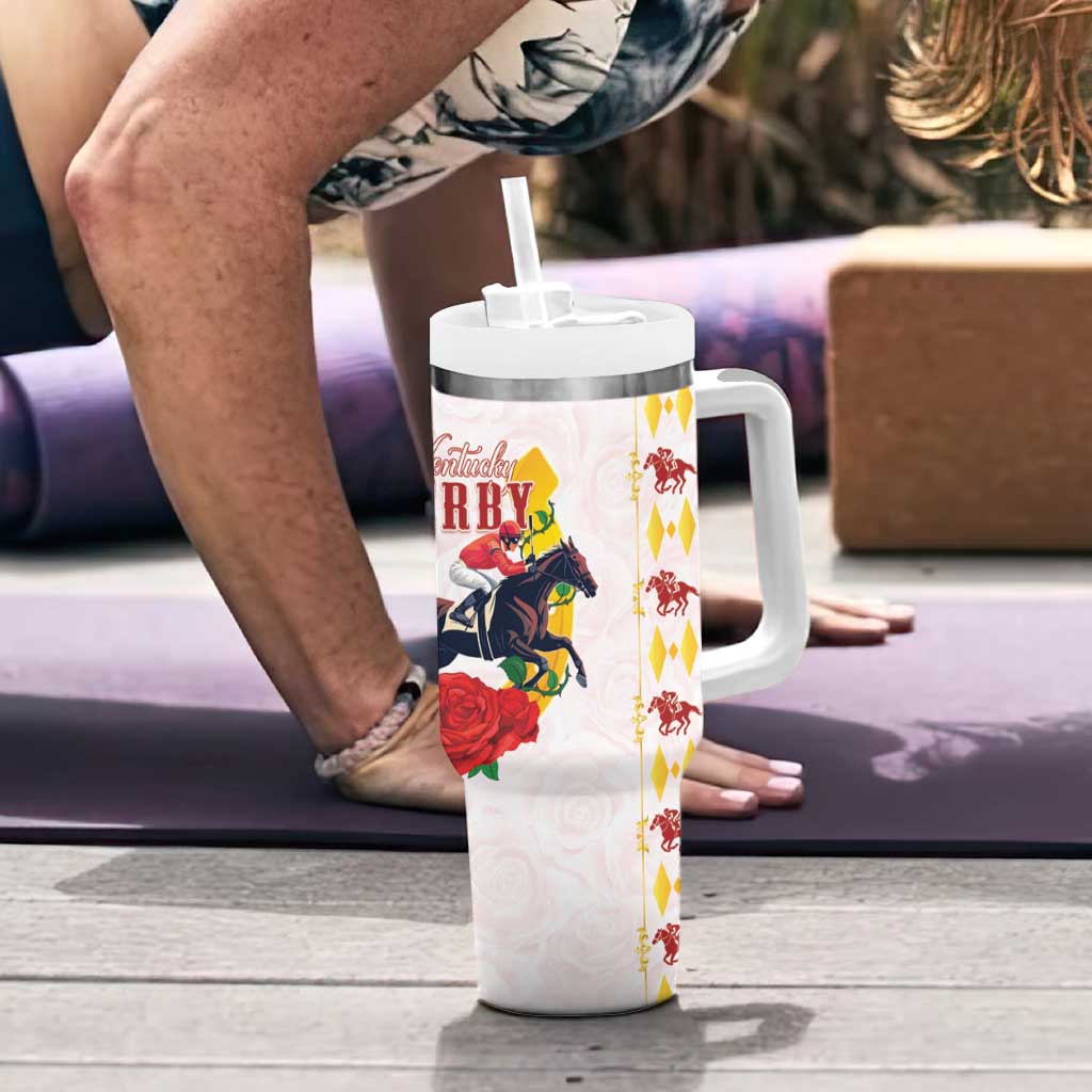 Kentucky Horse Racing Tumbler With Handle Rose Floral
