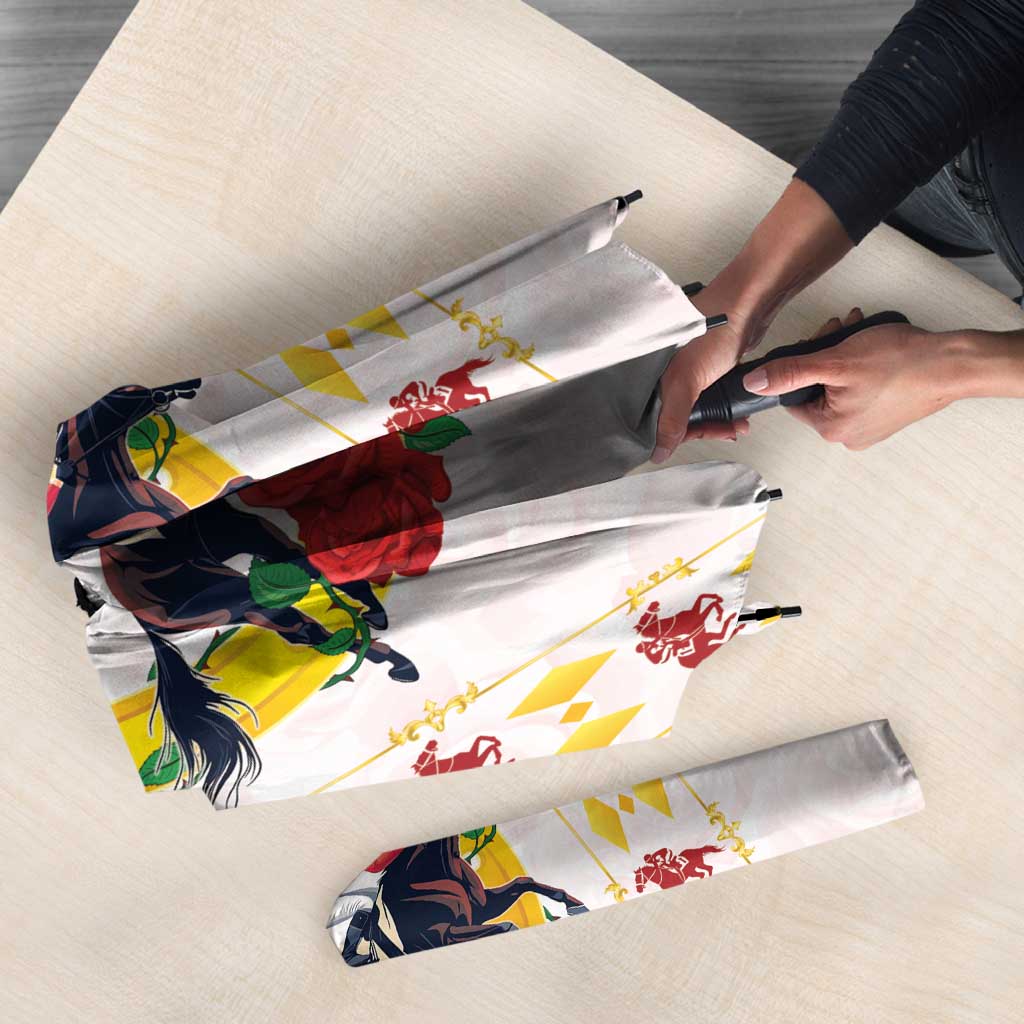 Kentucky Horse Racing Umbrella Rose Floral