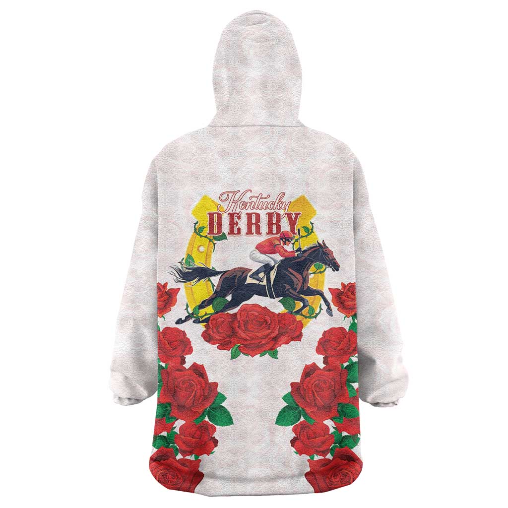 Kentucky Horse Racing Wearable Blanket Hoodie Rose Floral