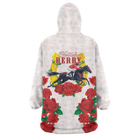 Kentucky Horse Racing Wearable Blanket Hoodie Rose Floral