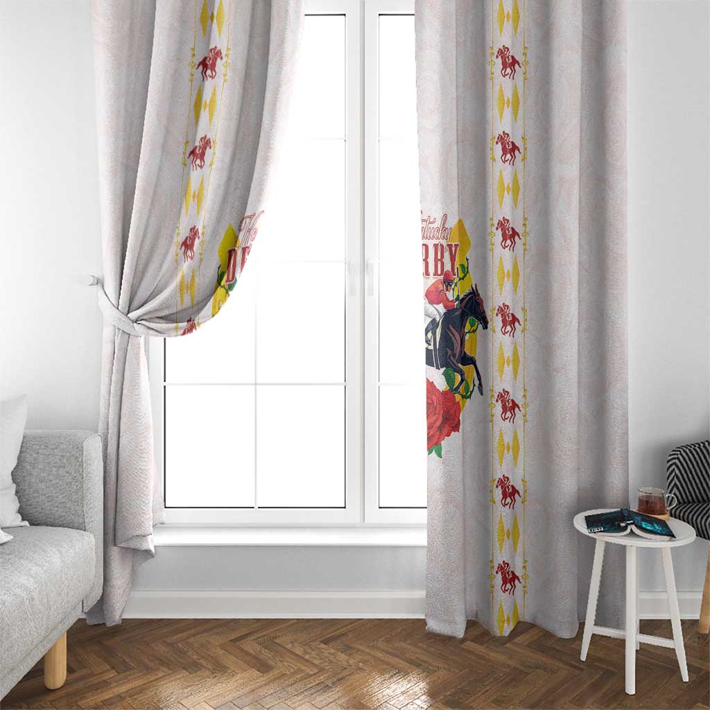 Kentucky Horse Racing Window Curtain Rose Floral