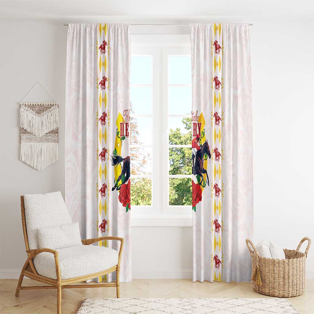 Kentucky Horse Racing Window Curtain Rose Floral