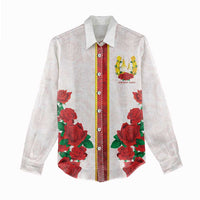 Kentucky Horse Racing Women Casual Shirt Rose Floral
