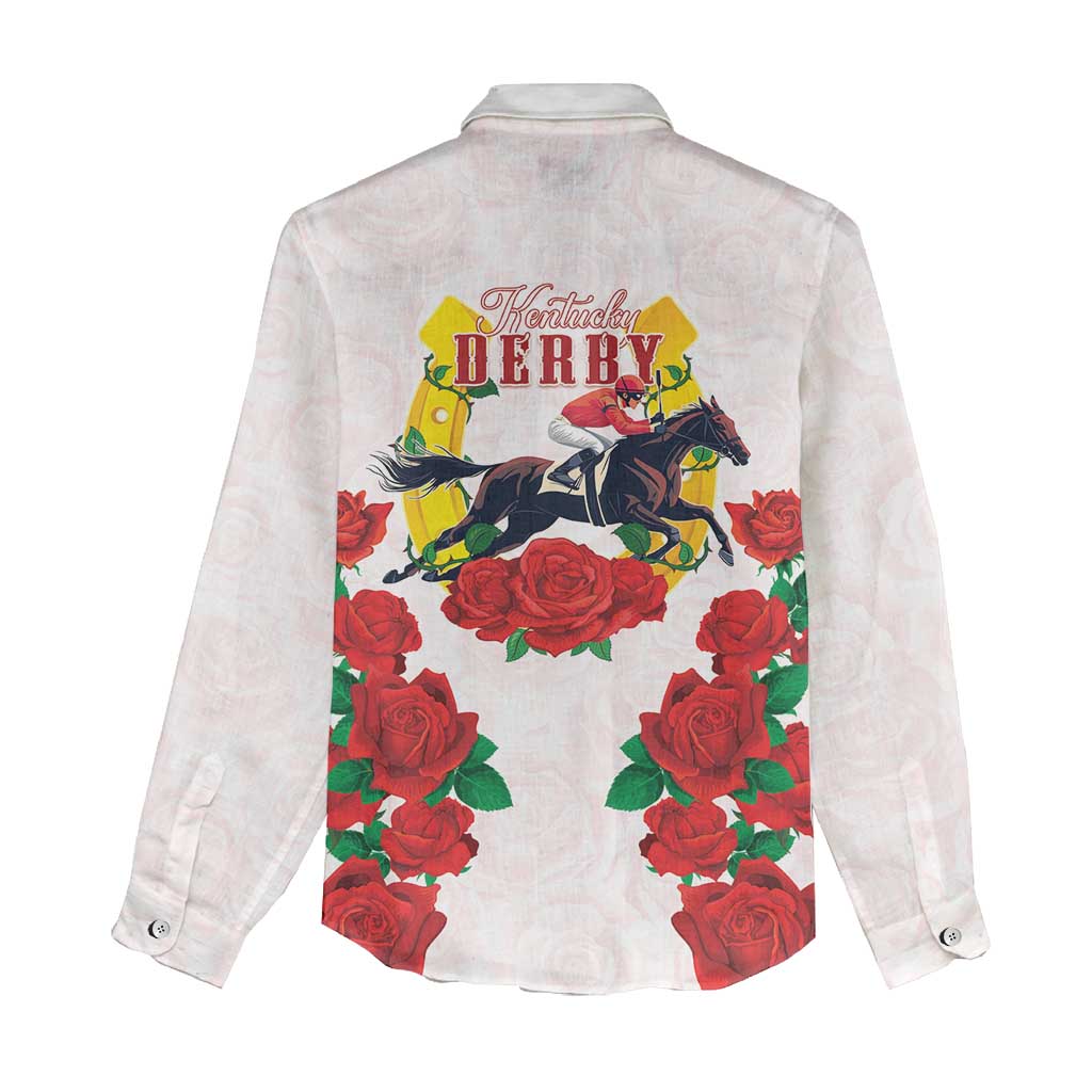 Kentucky Horse Racing Women Casual Shirt Rose Floral