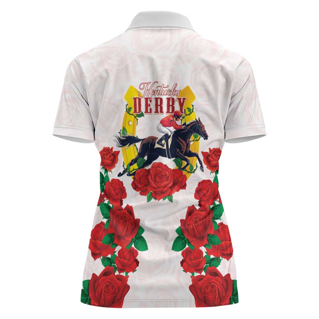 Kentucky Horse Racing Women Polo Shirt Rose Floral