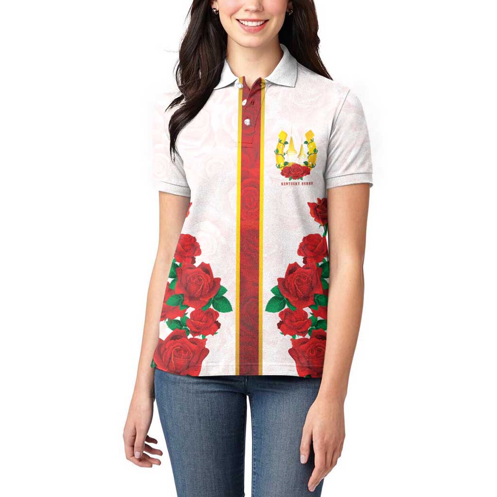Kentucky Horse Racing Women Polo Shirt Rose Floral