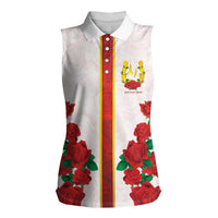 Kentucky Horse Racing Women Sleeveless Polo Shirt Rose Floral