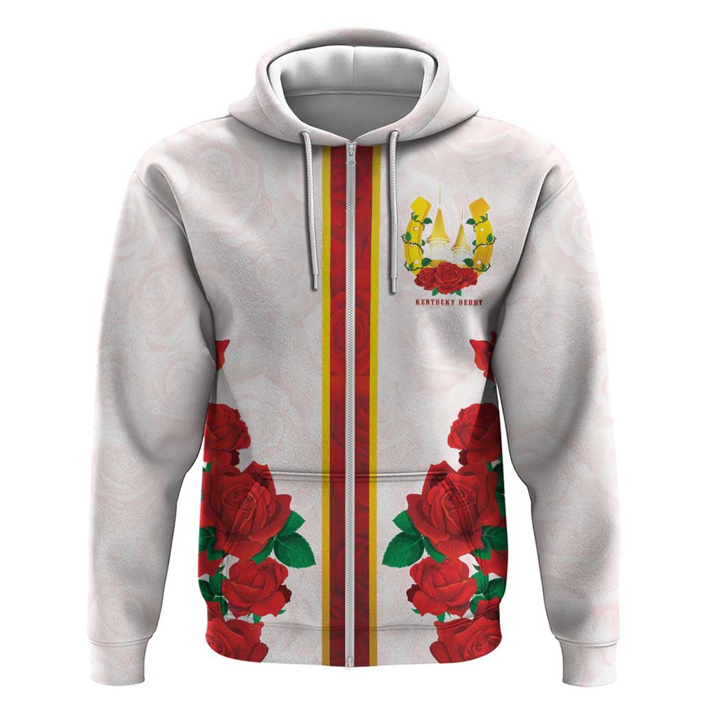 Kentucky Horse Racing Zip Hoodie Rose Floral