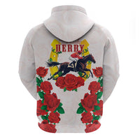Kentucky Horse Racing Zip Hoodie Rose Floral