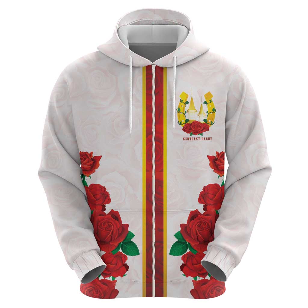 Kentucky Horse Racing Zip Hoodie Rose Floral