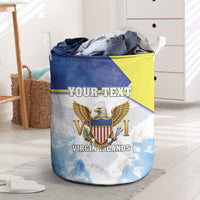 Personalized US Virgin Islands Laundry Basket Happy Independence Day