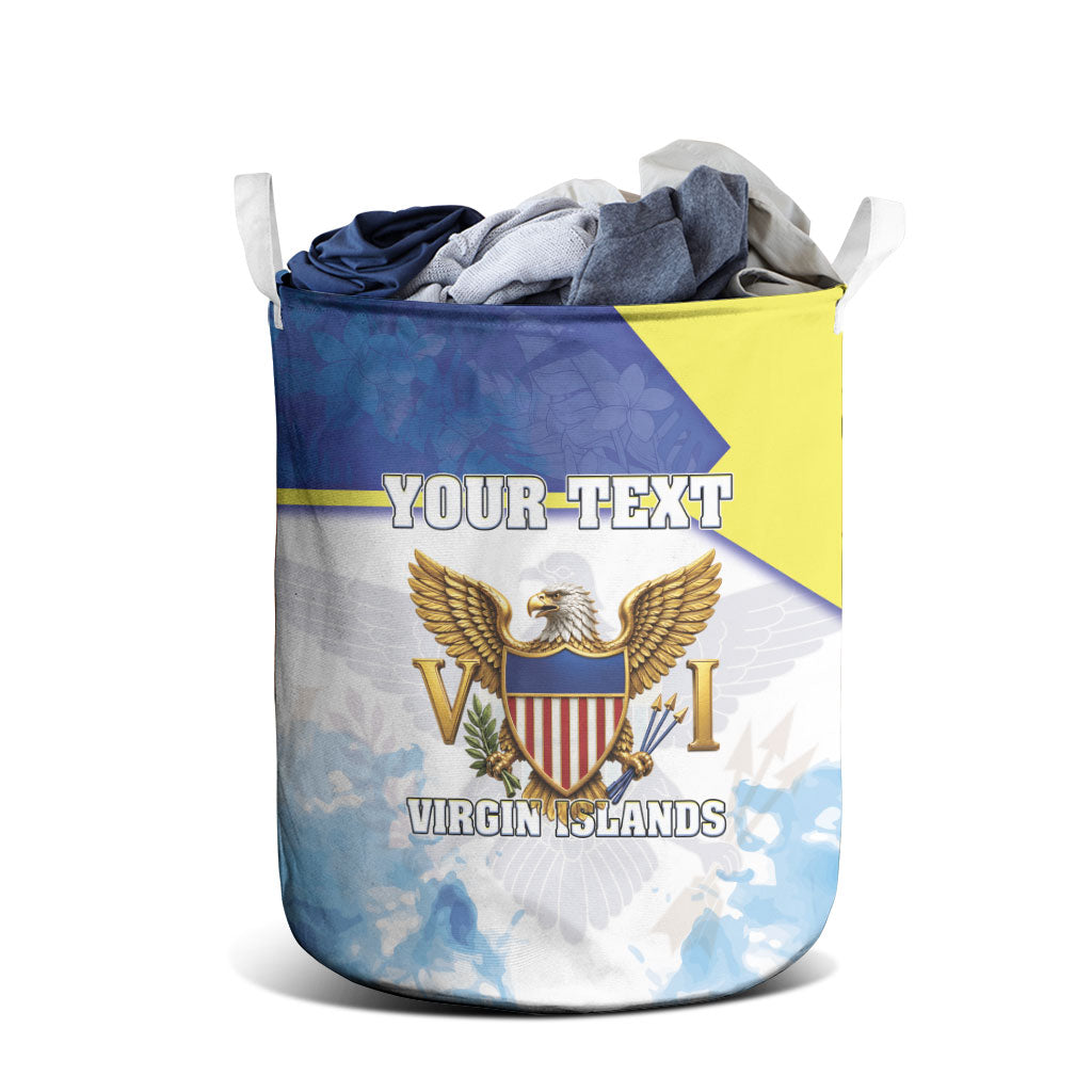 Personalized US Virgin Islands Laundry Basket Happy Independence Day