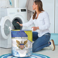 Personalized US Virgin Islands Laundry Basket Happy Independence Day