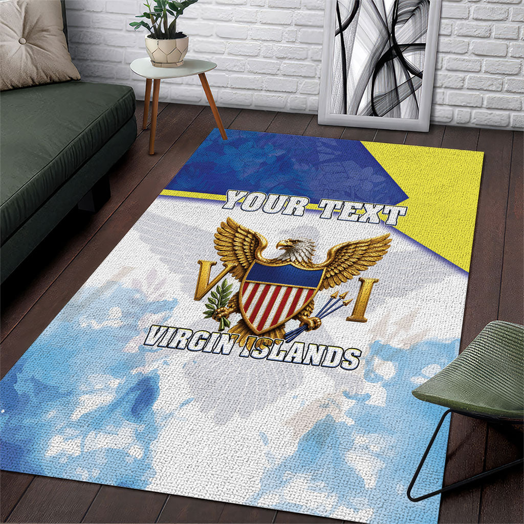 Personalized US Virgin Islands Area Rug Happy Independence Day
