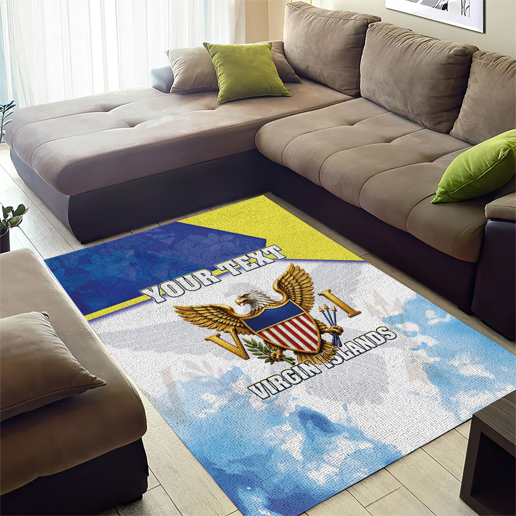 Personalized US Virgin Islands Area Rug Happy Independence Day