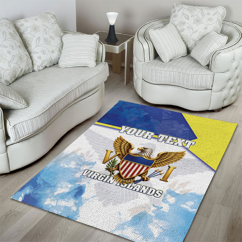 Personalized US Virgin Islands Area Rug Happy Independence Day