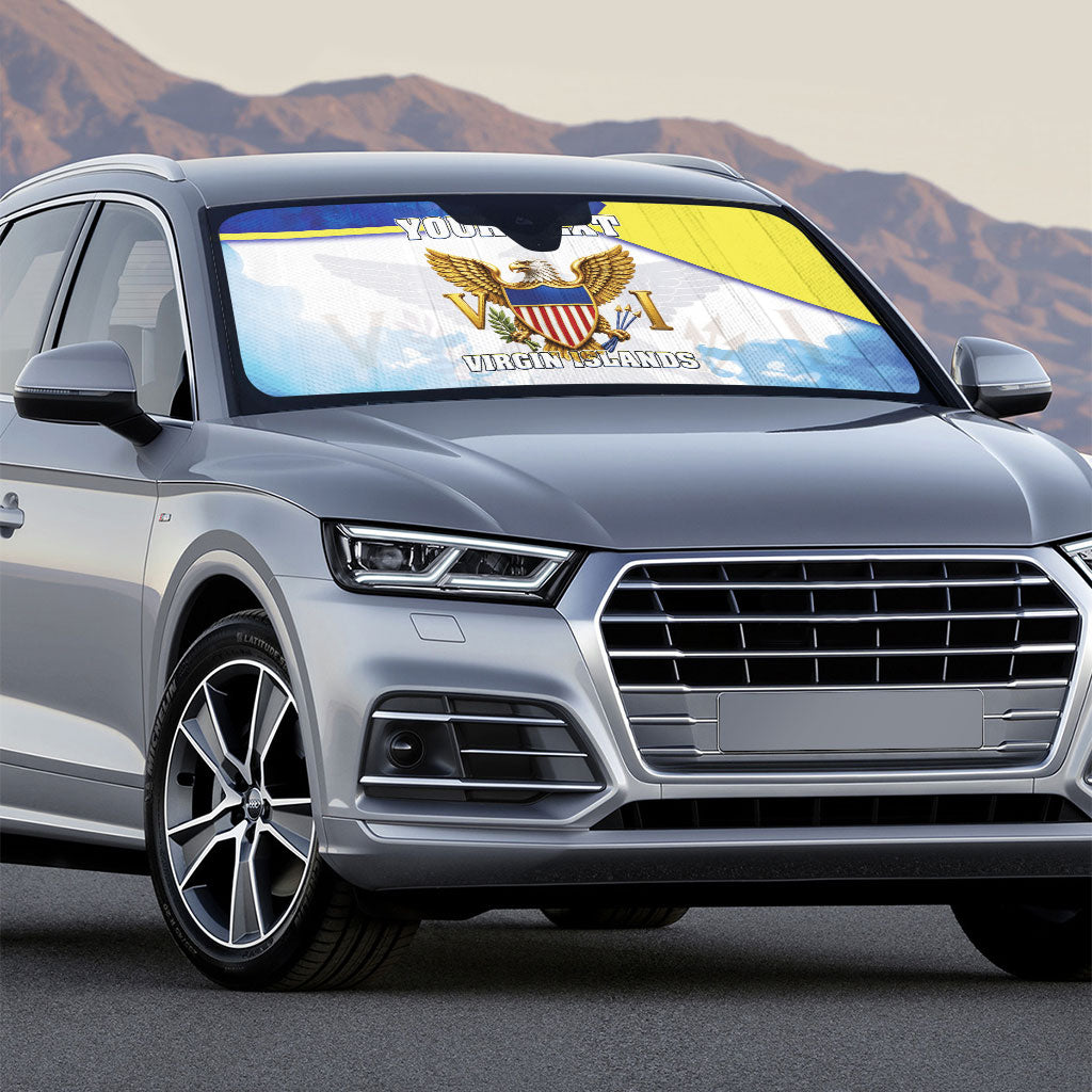 Personalized US Virgin Islands Auto Sun Shade Happy Independence Day