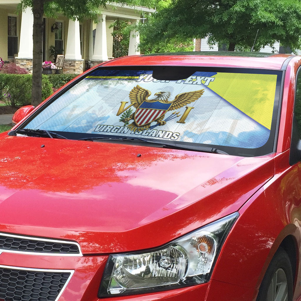 Personalized US Virgin Islands Auto Sun Shade Happy Independence Day