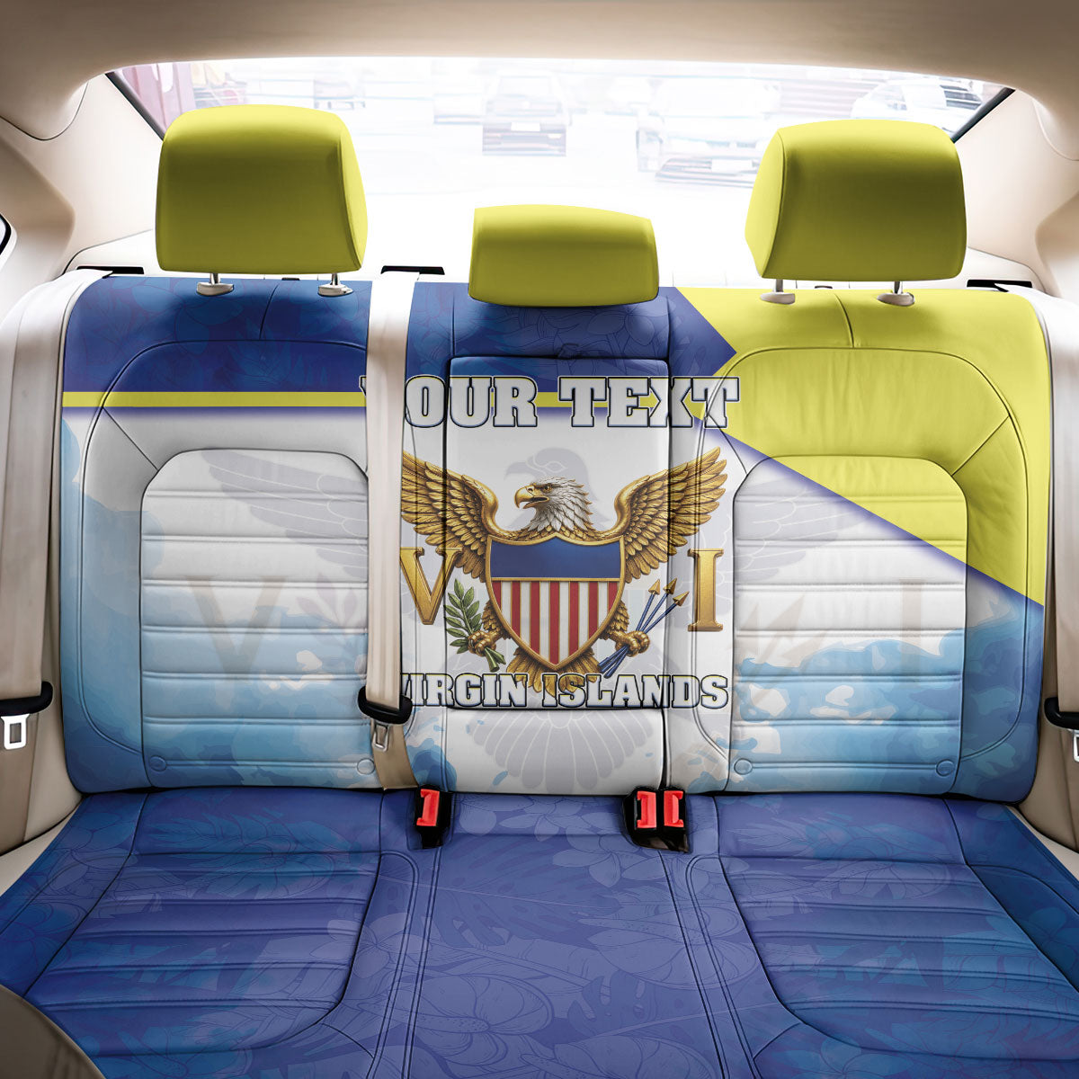 Personalized US Virgin Islands Back Car Seat Cover Happy Independence Day