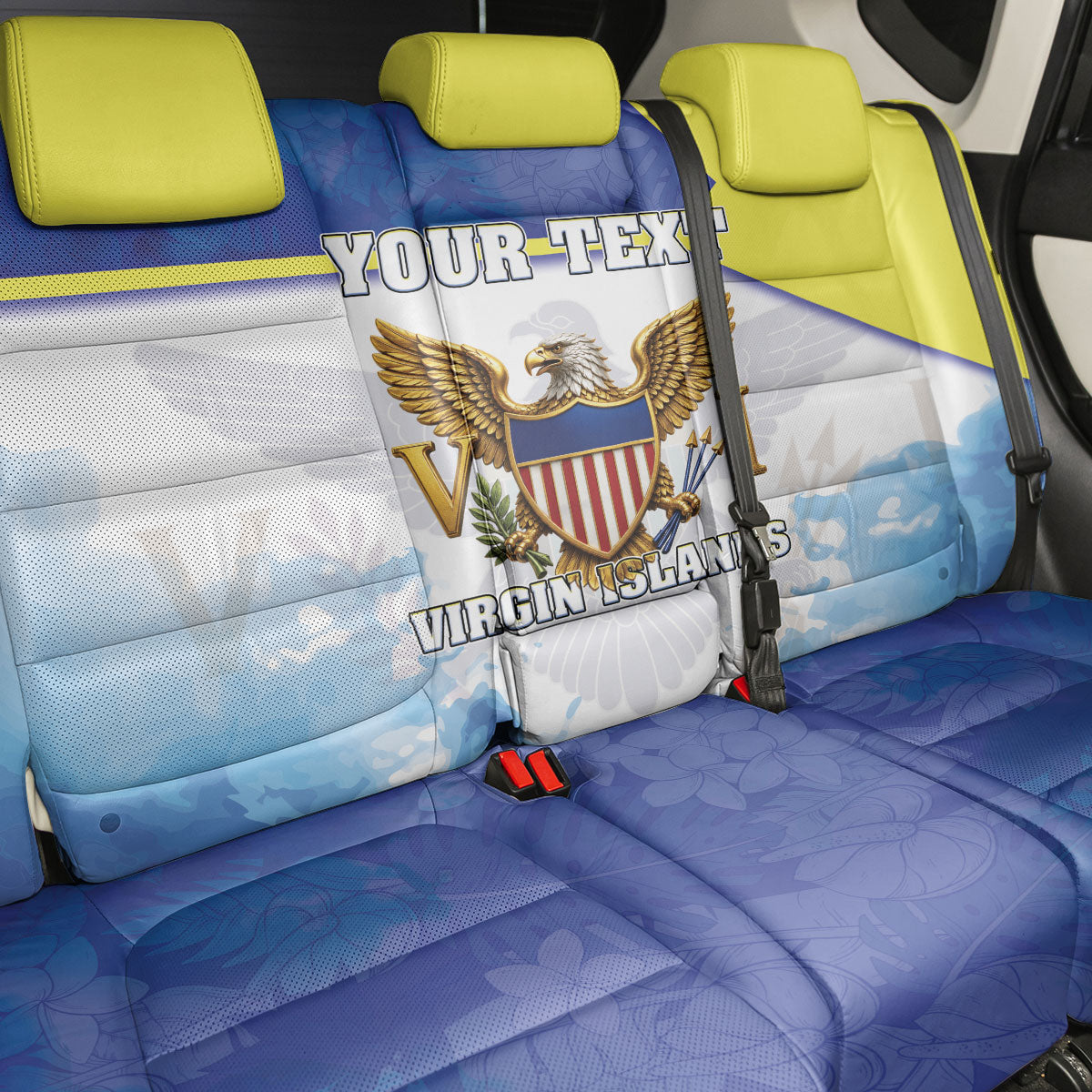 Personalized US Virgin Islands Back Car Seat Cover Happy Independence Day