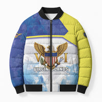 Personalized US Virgin Islands Bomber Puffer Jacket Happy Independence Day