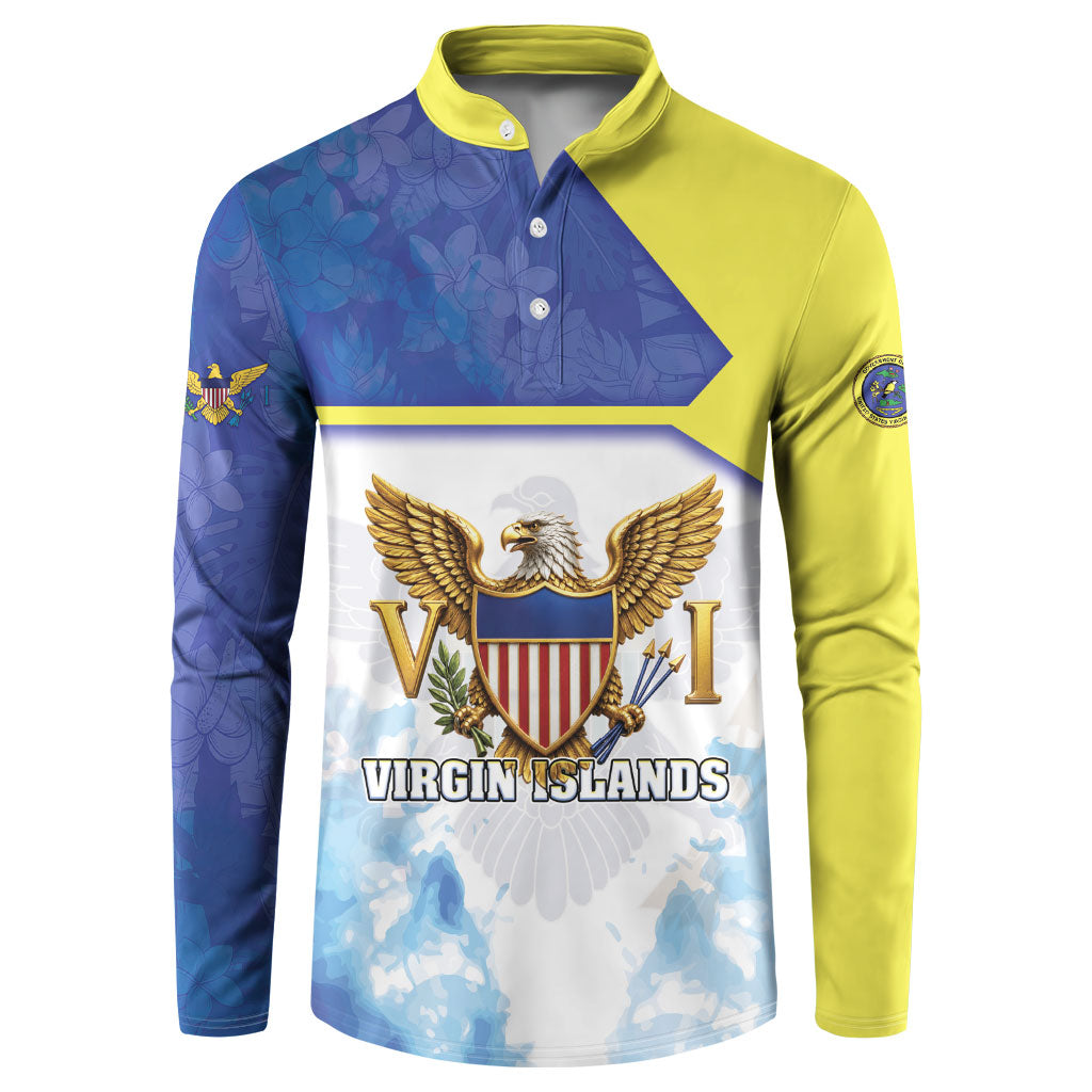 Personalized US Virgin Islands Button Sweatshirt Happy Independence Day