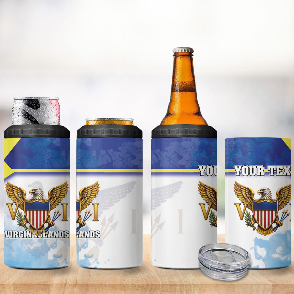 Personalized US Virgin Islands 4 in 1 Can Cooler Tumbler Happy Independence Day