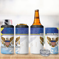 Personalized US Virgin Islands 4 in 1 Can Cooler Tumbler Happy Independence Day