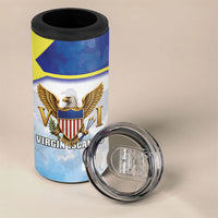Personalized US Virgin Islands 4 in 1 Can Cooler Tumbler Happy Independence Day