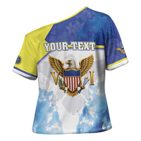 Personalized US Virgin Islands Cross Shoulder Shirt Happy Independence Day