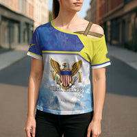 Personalized US Virgin Islands Cross Shoulder Shirt Happy Independence Day