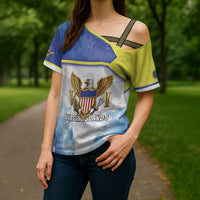 Personalized US Virgin Islands Cross Shoulder Shirt Happy Independence Day