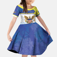 Personalized US Virgin Islands Kid Short Sleeve Dress Happy Independence Day