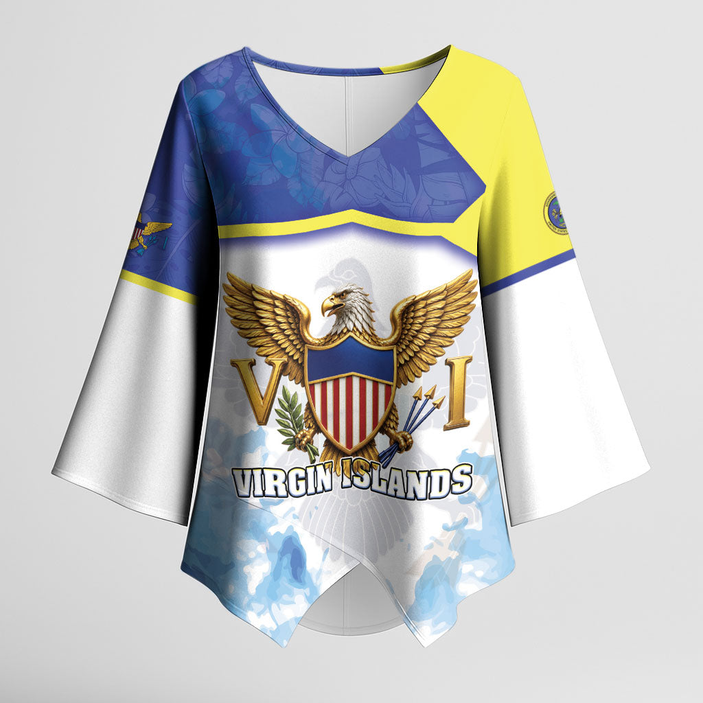 Personalized US Virgin Islands Kimono Sleeve Blouse Happy Independence Day